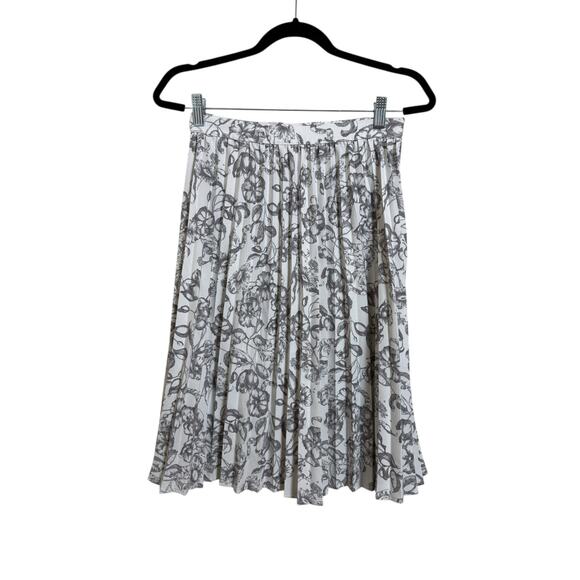 Brooks Brothers Red Fleece Women's Gray Floral Accordion Pleat A-Line Skirt 2 - Picture 1 of 9
